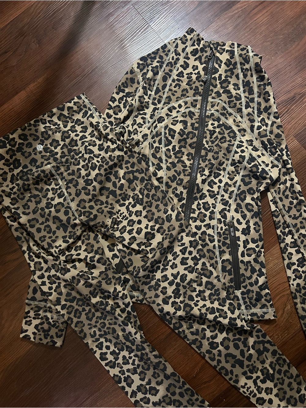 lululemon athletica Leopard Print Bomber Jacket - Taupe & Black